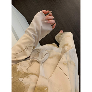 套装 法式 家居服长裤 复古高级感印花少女休闲冰丝睡衣女春秋款 新款