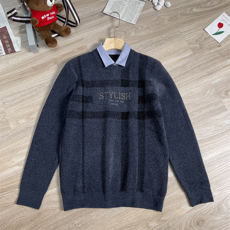 内里植绒！柔软舒适！特价尾货男士秋冬新款假两件保暖针织衫毛衣,男装,针织衫/毛衣,淘宝优惠券,粉丝福利购,淘宝优惠卷