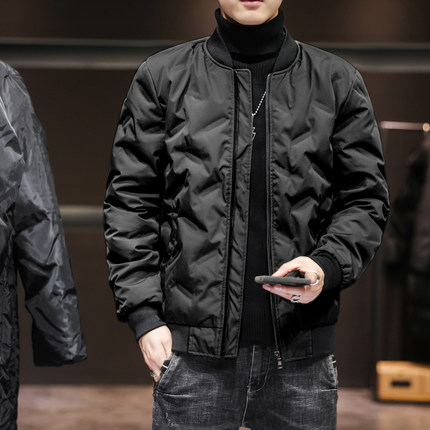 立领新款薄款羽绒服男短款青年韩版帅气白鸭绒潮牌棒球夹克冬外套