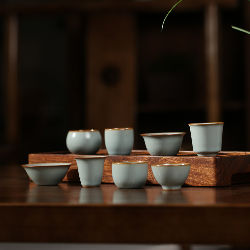 嗜物茶器善窑厂高温汝瓷纯手工茶杯天青月白釉开片可养迷你主人杯,餐饮具,茶杯,淘宝优惠券,粉丝福利购,淘宝优惠卷