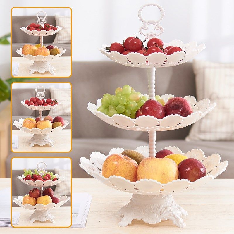 歐式多層水果盤創意時尚三層蛋糕架塑料雙層果盆果籃現代客廳家用在類目 餐飲具, 餐具, 果盆/果盤/果籃中 - 來自Buy2taobao.com提供專業的淘寶代購服務