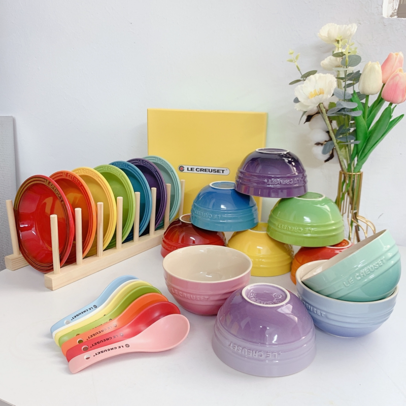 平替酷彩陶瓷米饭碗12cm彩虹色礼品渐变色单个日式外贸le餐具小碗