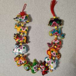 双面刺绣十二生肖属相串手工艺品挂件墙壁挂饰庆阳香包特色礼品