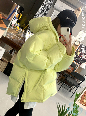 韩国连帽面包羽绒服女冬2021设计感小众ins宽松加厚大棉服外套潮