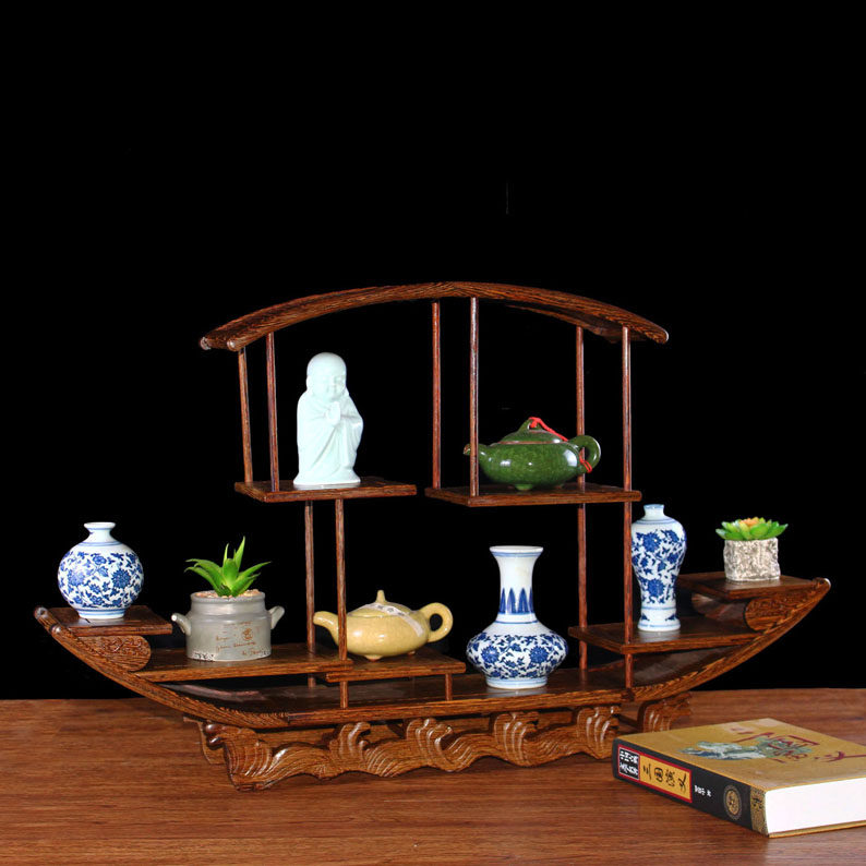 实木中式小博古架红木客厅置物架