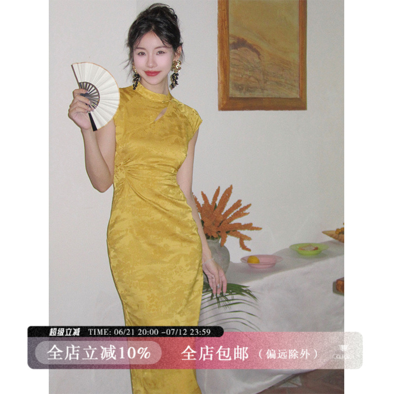 新中式复古立领改良款旗袍
