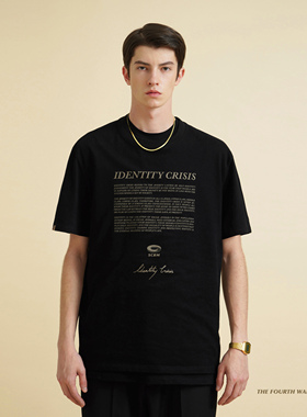 SCRM 20SS身份认同危机概念艺术印花国潮纯棉宽松情侣短袖圆领T恤