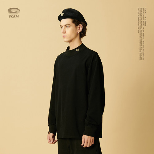 半高领ins套头打底纯棉国潮卫衣