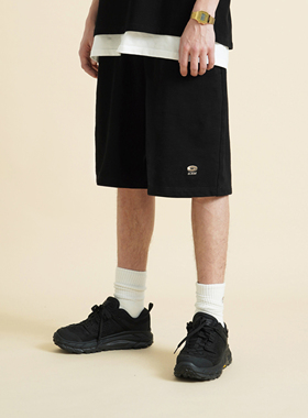 SCRM20SS 循环LOGO针织短裤男情侣国潮宽松运动五分裤潮流休闲裤