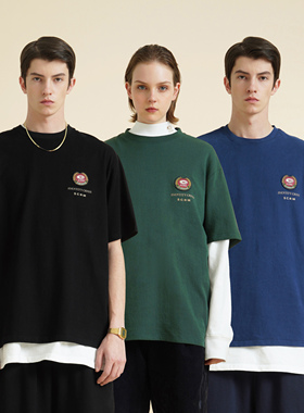 SCRM 20SS 常春藤徽章经典基础款小标国潮纯棉短袖圆领学院T恤