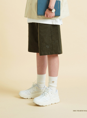 SCRM 20SS 循环刺绣LOGO灯芯绒短裤橄榄绿复古宽松五分裤潮休闲裤