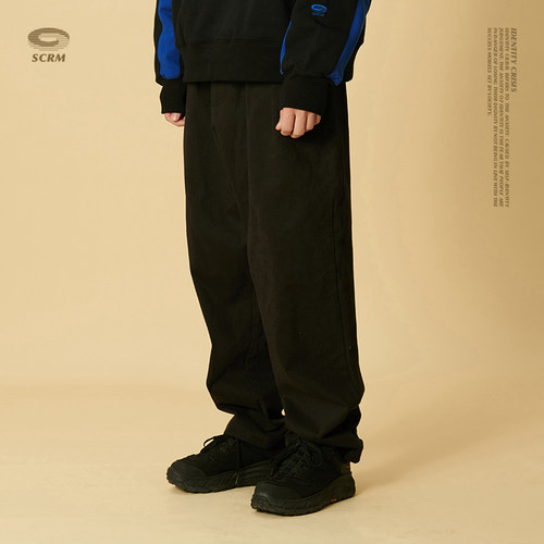 直筒长裤百搭复古立体剪裁工装