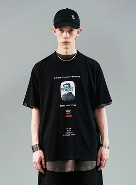 OREM ONE (SCRM)时光机人像短袖艺术印花潮流宽松休闲情侣圆领T恤