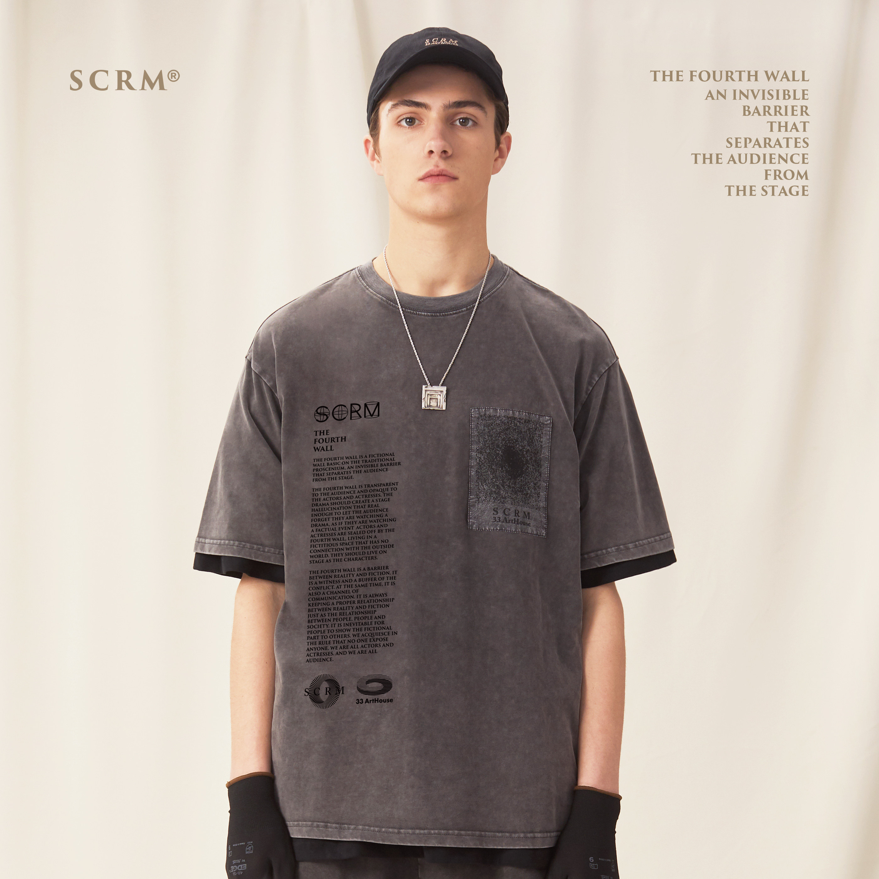 scrm 19ss "the fourth wall"第四堵墙黑洞概念t恤男士宽松短袖夏
