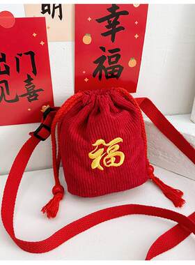 配饰新年灯芯绒小挎包