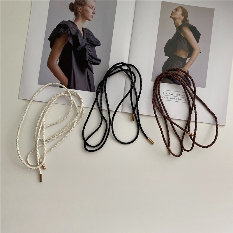 细腰带女ins风装饰百搭配裙子编织绳子韩国打结束腰连衣裙腰链潮