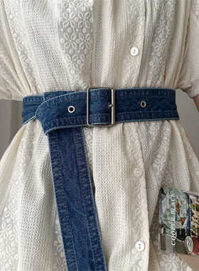 女款牛仔布皮带韩版休闲装饰配连衣裙子收腰腰封简约百搭时尚腰带