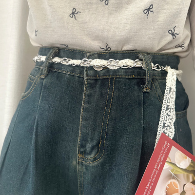 新款蕾丝金属链条腰带女百搭复古装饰收腰配饰收腰裙子搭配牛仔裤