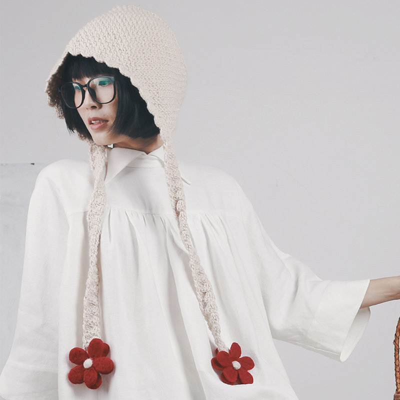 织布云麻麻原创设计毛线帽子女秋冬款针织帽护耳帽保暖花朵帽Y069,服饰配件/皮带/帽子/围巾,帽子,淘宝优惠券,粉丝福利购,淘宝优惠卷