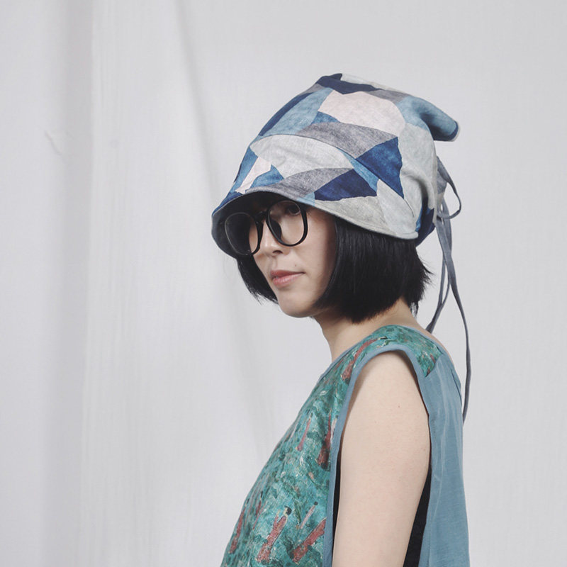 织布云麻麻原创设计亚麻空顶薄款头巾帽包头帽双面女瑜伽帽子Y118
