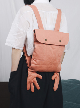 织布云麻麻原创设计双肩背包书包帆布包小手休闲大容量学生包Y126