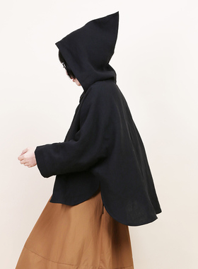 织布云麻麻光遇斗篷连帽外套女春夏季配裙子红色长袖披肩外搭Y249