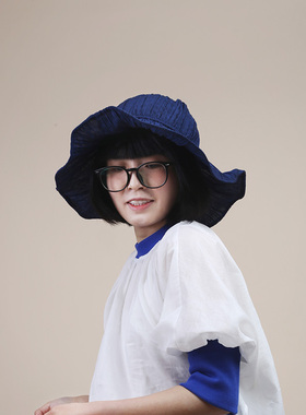 织布云麻麻原创设计亚麻遮阳帽防晒帽子百搭小清新盆帽易收纳Y150