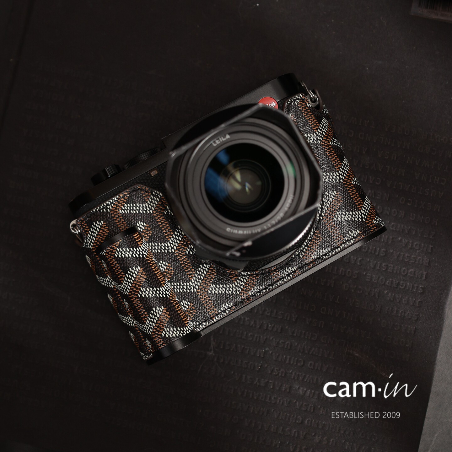 适用于Leica徕卡Q3/Q343相机保护套复古纹狗牙相机包相机底座