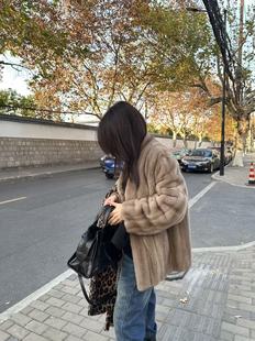 2026新款仿貂绒皮草外套女中长款毛绒绒立领仿貂毛韩版宽松秋冬季