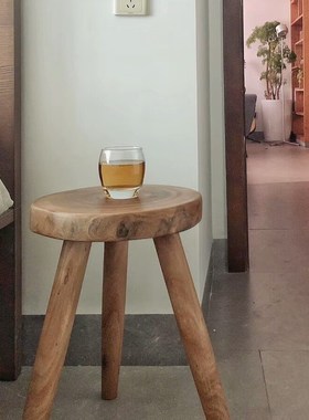 实木创意花凳家具简约原木木凳小凳子阳台花架原生态床头板凳放花