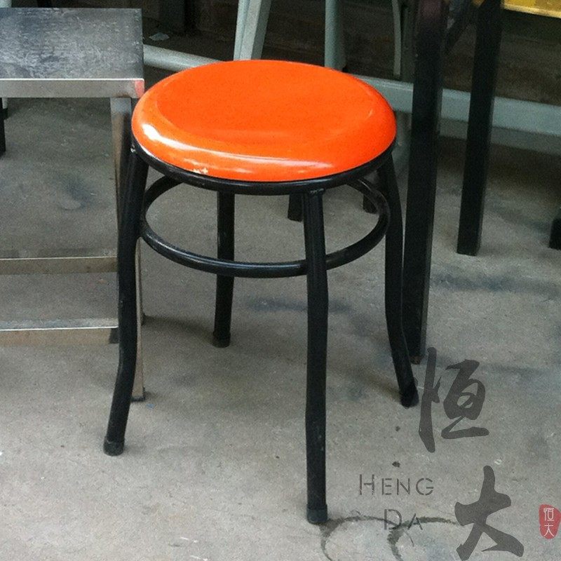 工厂圆凳玻璃钢凳子铁凳快餐店食堂凳子中空吹塑圆凳方凳小鼓凳