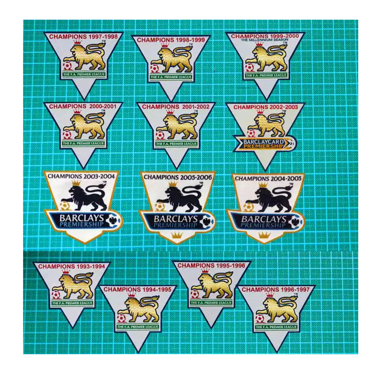 英超金章英超联赛卫冕章9394 2023 0506赛季植绒臂章LEXTRA Patch