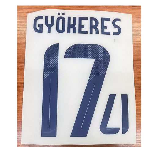瑞典主场17号约克雷斯印字#17 GYOKERES Nameset热转印印字印号