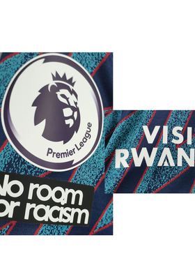 2021-2022阿森纳VISIT RWANDA赞助英超臂章No Room Racism热转印