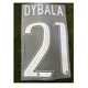 Nameset热转印烫画 DYBALA 尤文印号21号迪巴拉印字