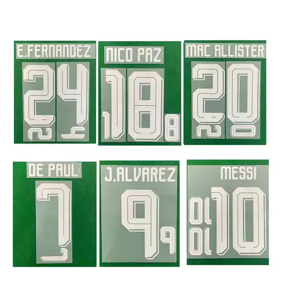 25-26 Argentina Printed Numbers 22 Martinez, 10 Messi, 7 De Paul for Away Jerseys