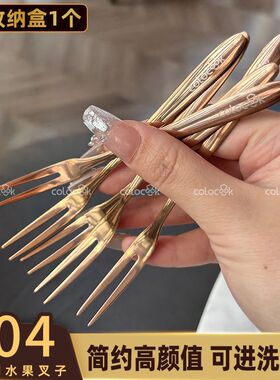 colocook【轻奢高级感】可爱水果叉304不锈钢家用精致小果叉儿童