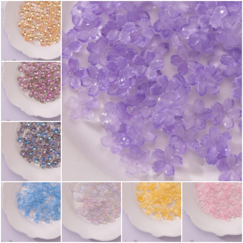 10mm琉璃小樱花碗花古风饰品配件手链发簪串珠手机壳diy手工材料