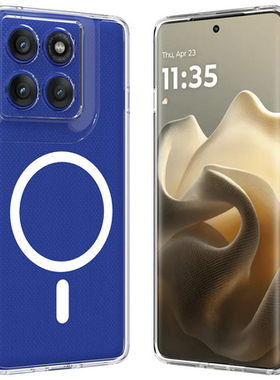 适用摩托罗拉MOTOEdge 50 Edge E60PRO 60Stylus  60S E70 motoX70 Air手机壳磁吸充电透明壳 保护套全包防摔