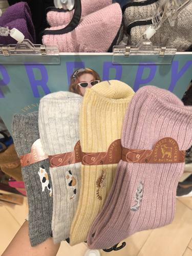 tutuanna 25年秋冬新款女士袜子舒适柔软亲肤保暖羊毛短袜