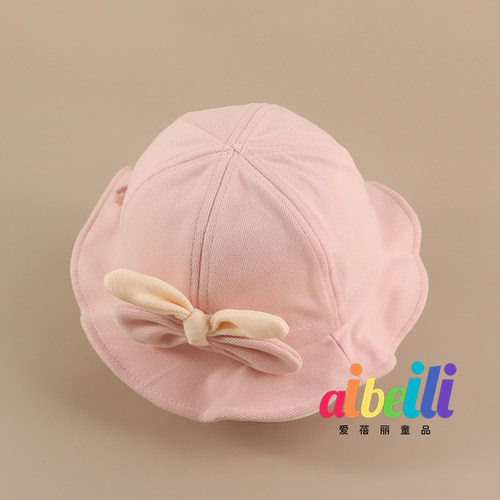 女童帽子秋季渔夫帽女宝宝可爱公主风1岁可调节2婴儿春秋款盆帽萌