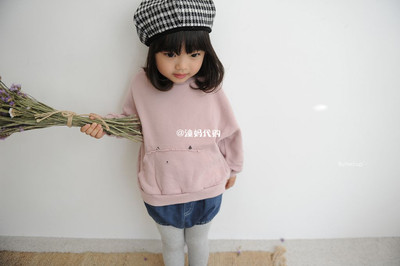 可爱韩国进口圆领毛圈卫衣童装