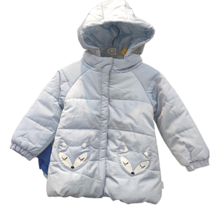 3.9折1嗒嘀嗒品牌童装5422女童冬装有帽开胸拉链中款夹棉服帽可脱