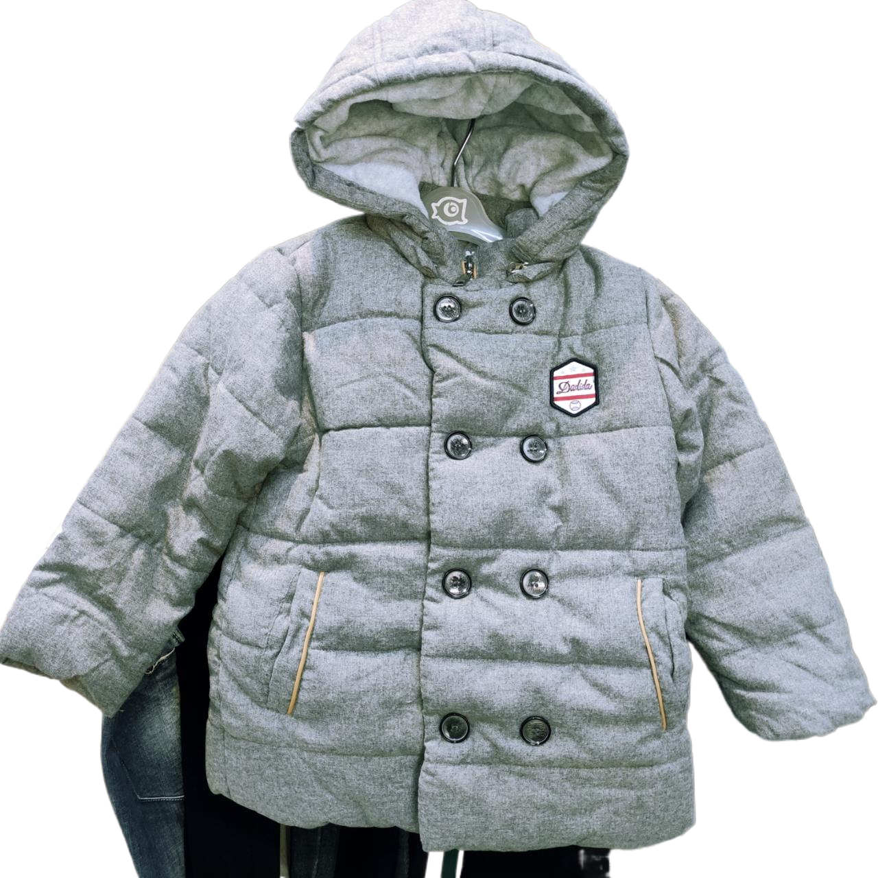 3.9折1嗒嘀嗒品牌童装7626男童冬有帽开胸拉链夹棉服双排扣帽可脱
