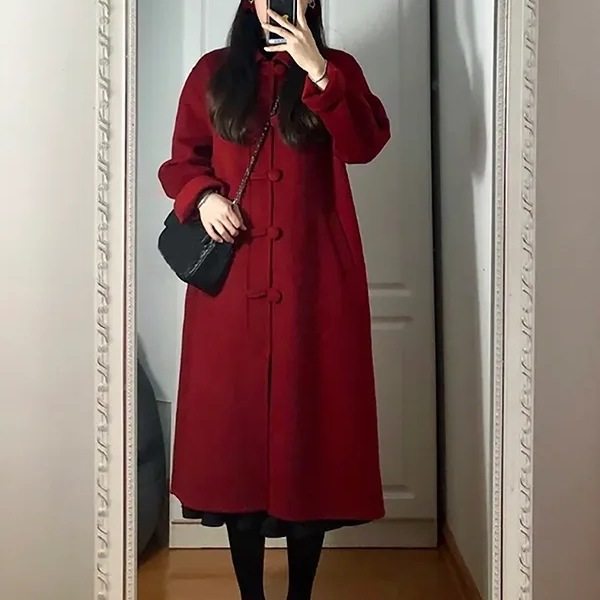 红色呢子大衣女2025秋冬新款韩系2025小个子赫本风中长款毛呢外套,女装/女士精品,大码呢大衣,淘宝优惠券,粉丝福利购,淘宝优惠卷