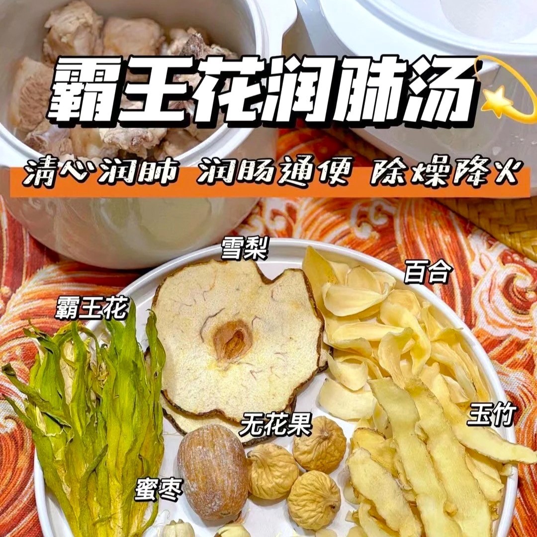 霸王花清润汤滋补煲汤炖汤料包药膳雪梨莲子百合玉竹南北杏无花果