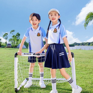 班服小学生校服夏季短袖两件套儿童毕业照套装幼儿园统一园服定制