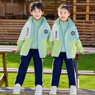 小学生校服冲锋衣三件套英伦风儿童班服秋冬季套装幼儿园园服春秋