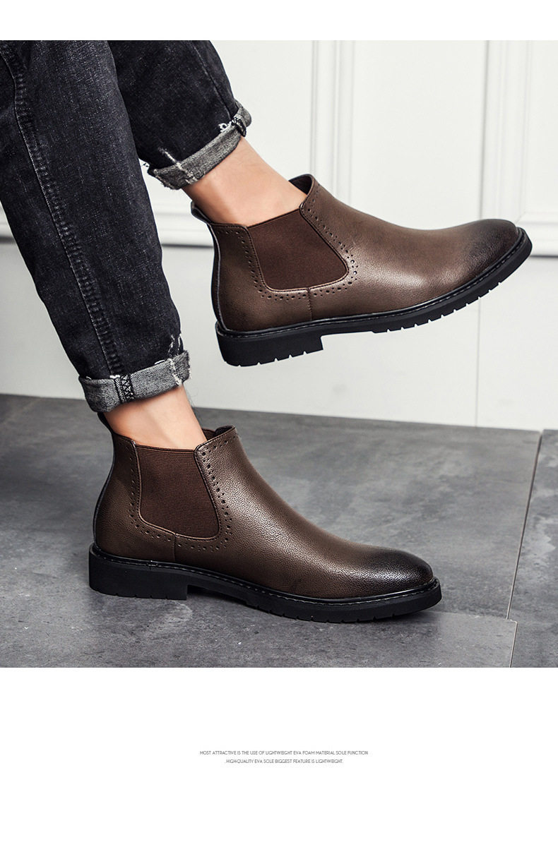 38-45切尔西短靴平底马丁靴及踝靴男士休闲马丁靴低帮短靴皮鞋在类目 流行男鞋, 靴子中 - 来自Buy2taobao.com提供专业的淘宝代购服务