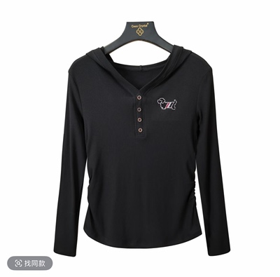 巨显瘦小狗连帽长袖衫-30322